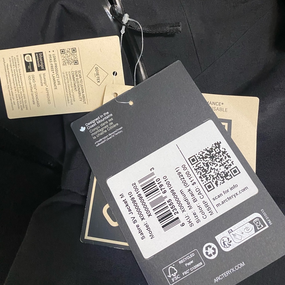 Arc'teryx  Sabre SV Black Men's Jacket - Picture 13 of 16